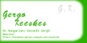 gergo kecskes business card